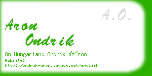 aron ondrik business card